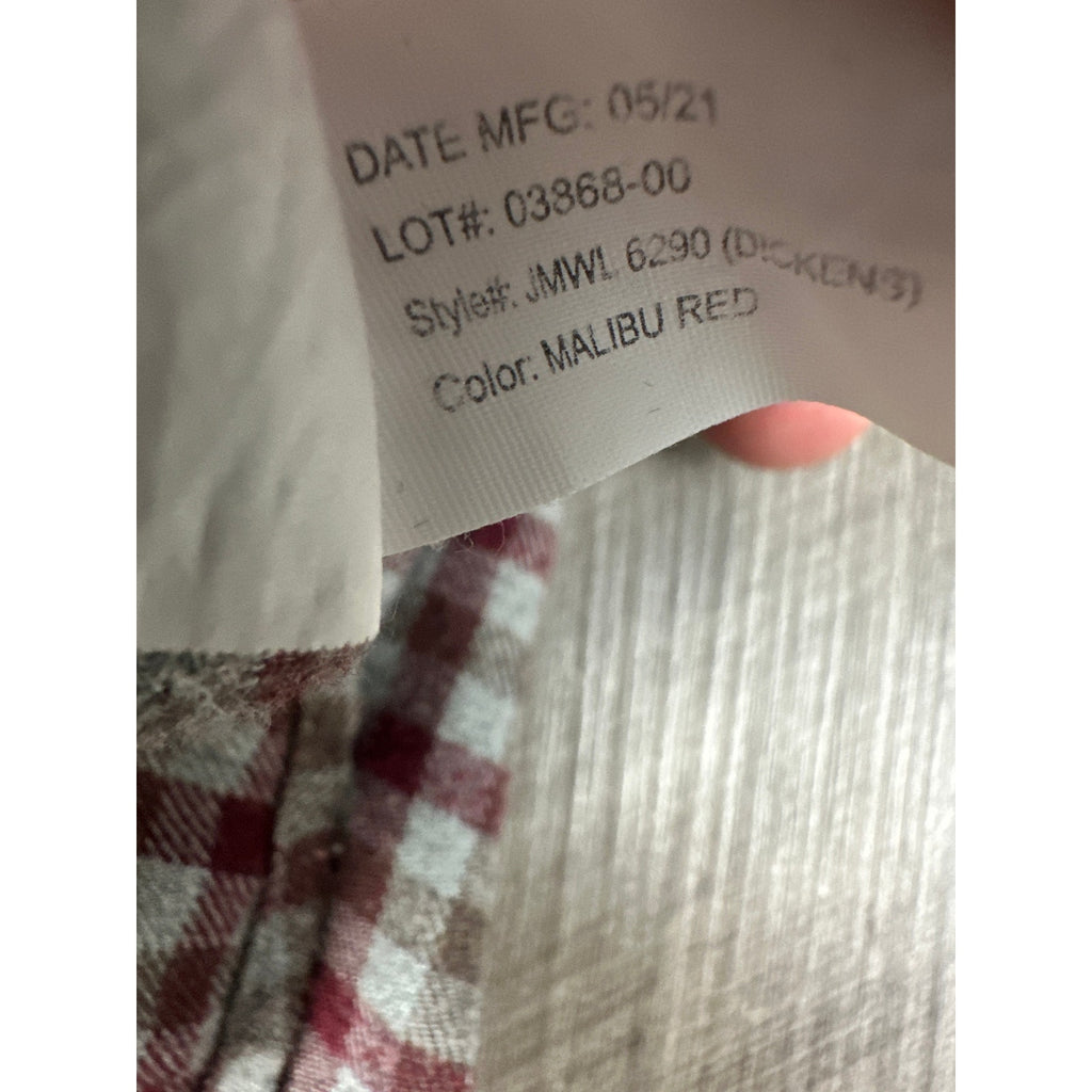 Johnnie-O Dickens Hangin' Out Flannel Checkered Long Sleeve Button Down in Malibu Red — Size Medium // Preowned