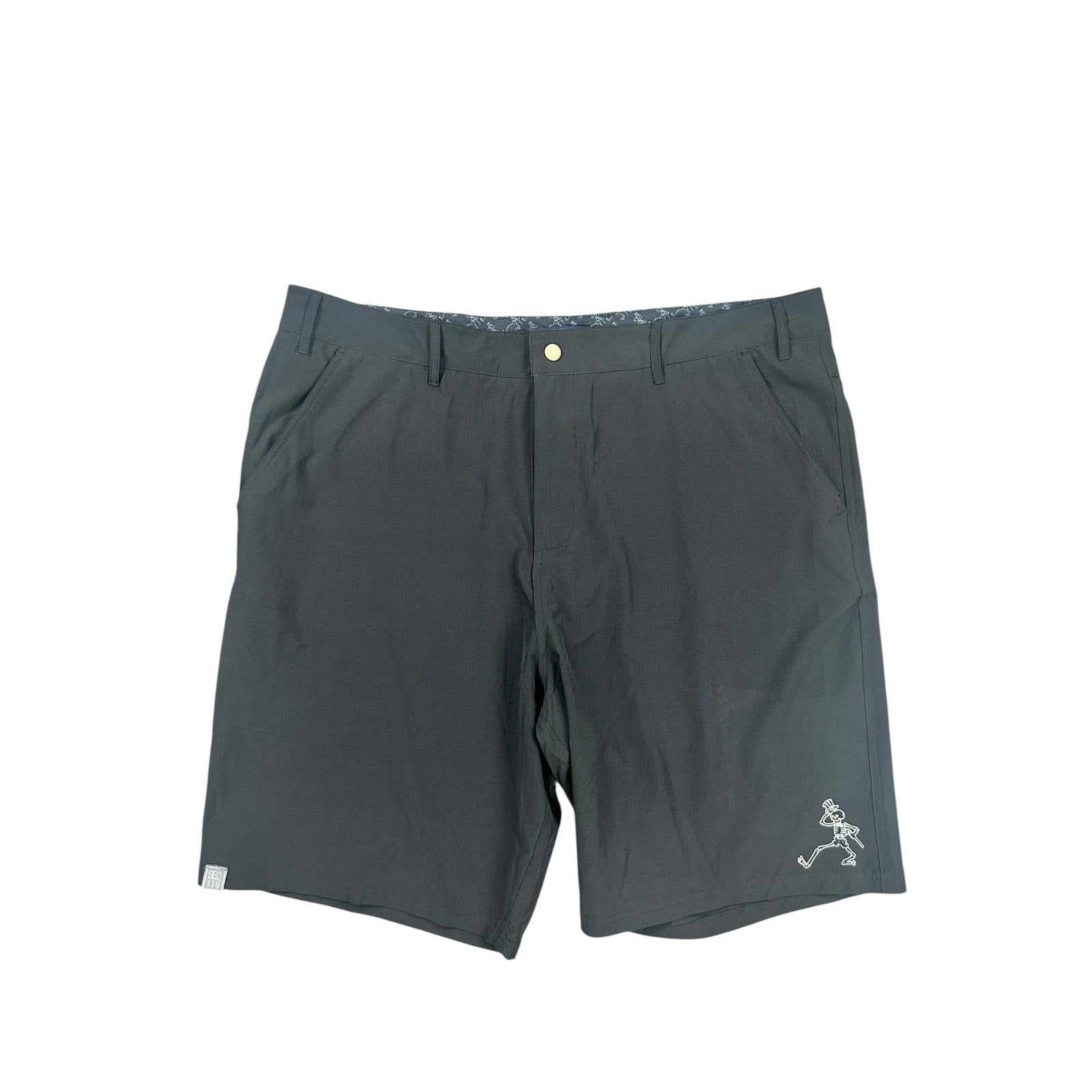 Section 119 x Grateful Dead Dancing Skeleton Performance Golf Shorts in Black — Size 42