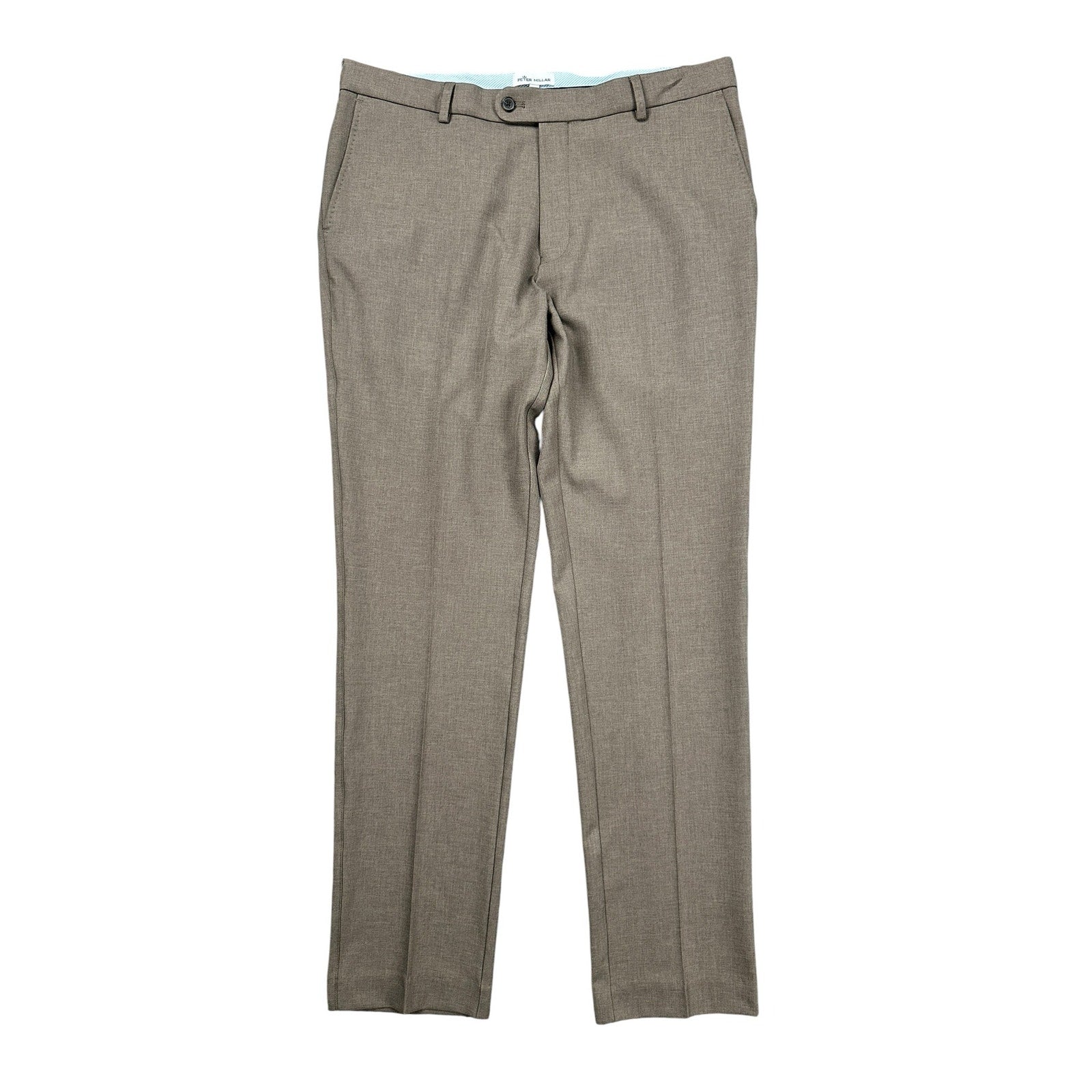 Peter Millar Franklin Performance Trouser Dress Pants in Tweed Beige — Size 35x34 // Preowned