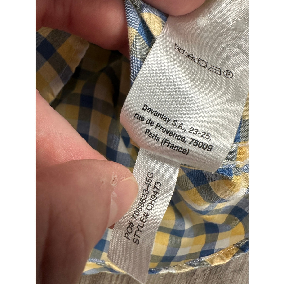 Lacoste Regular Fit Poplin Check Long Sleeve Shirt — Size 42 (Large) // Preowned