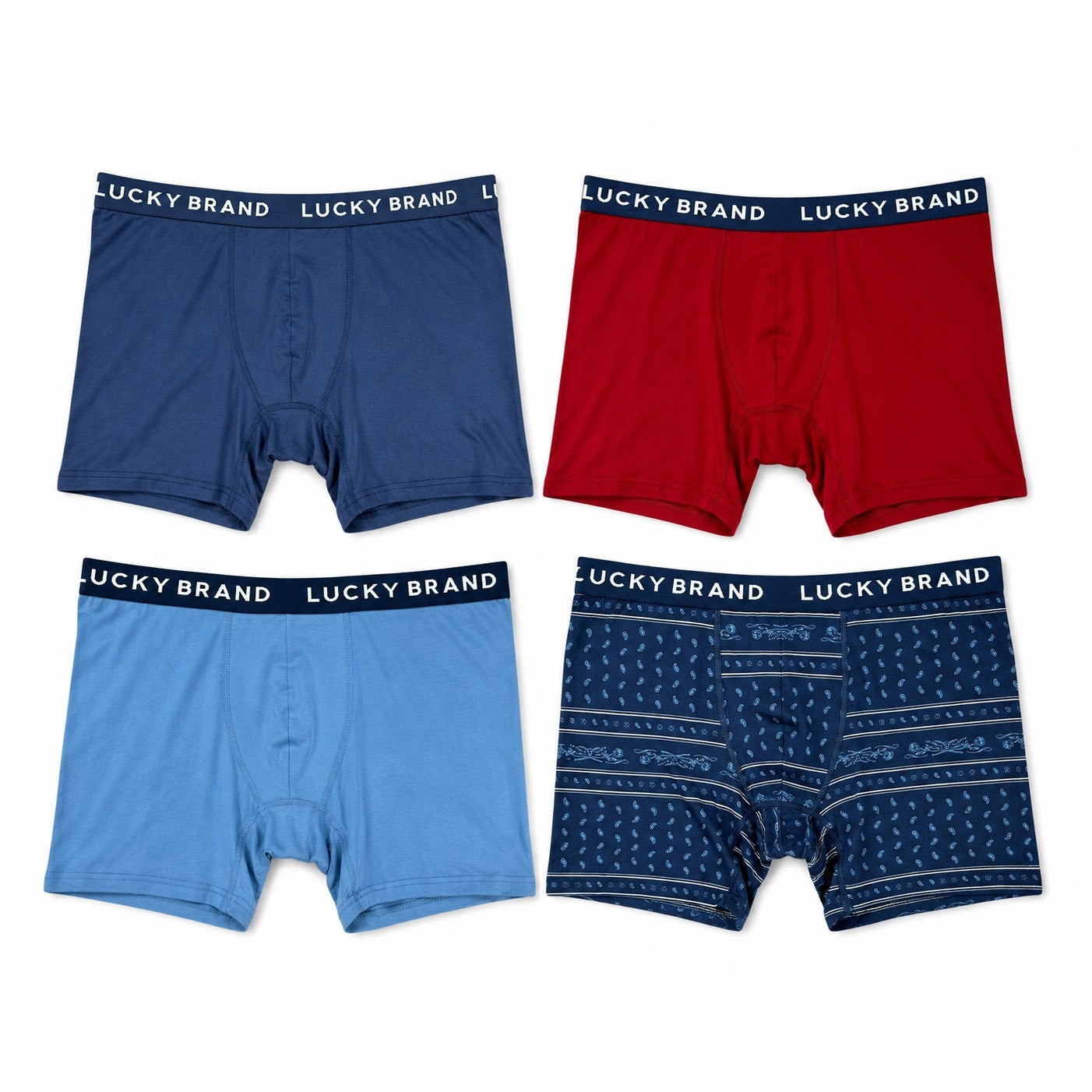 Lucky Brand Essential Soft Contour Pouch Boxer Briefs 4-Pack — Size Large