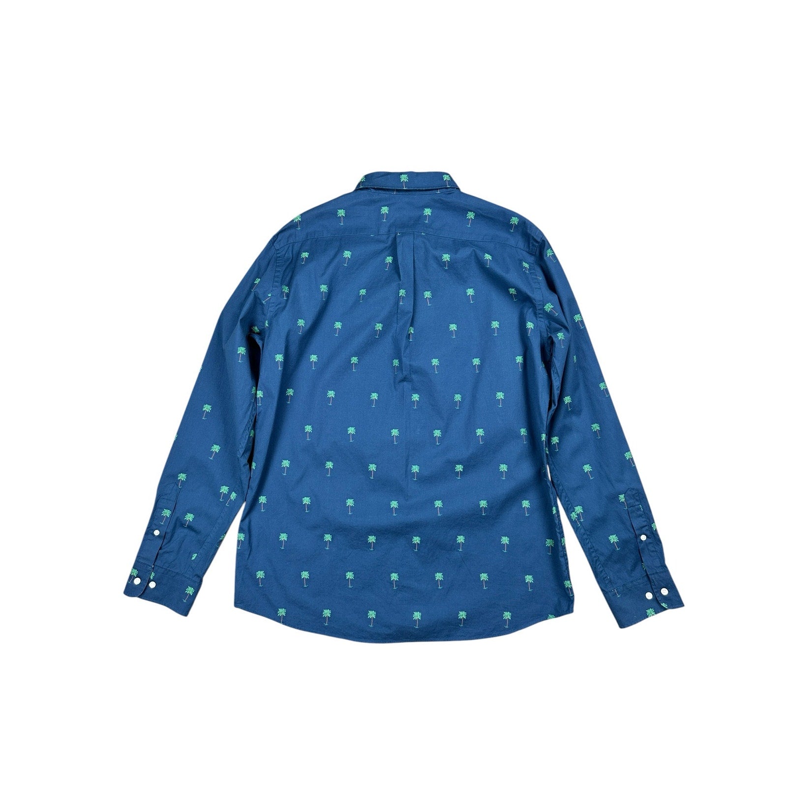 J. McLaughlin Gramercy Palm Trees Modern Fit Long Sleeve Shirt in Navy — Size Large