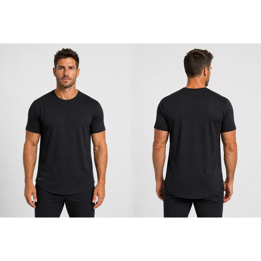 BYLT Everyday Short Sleeve Drop Cut Tee in Black — Size Large