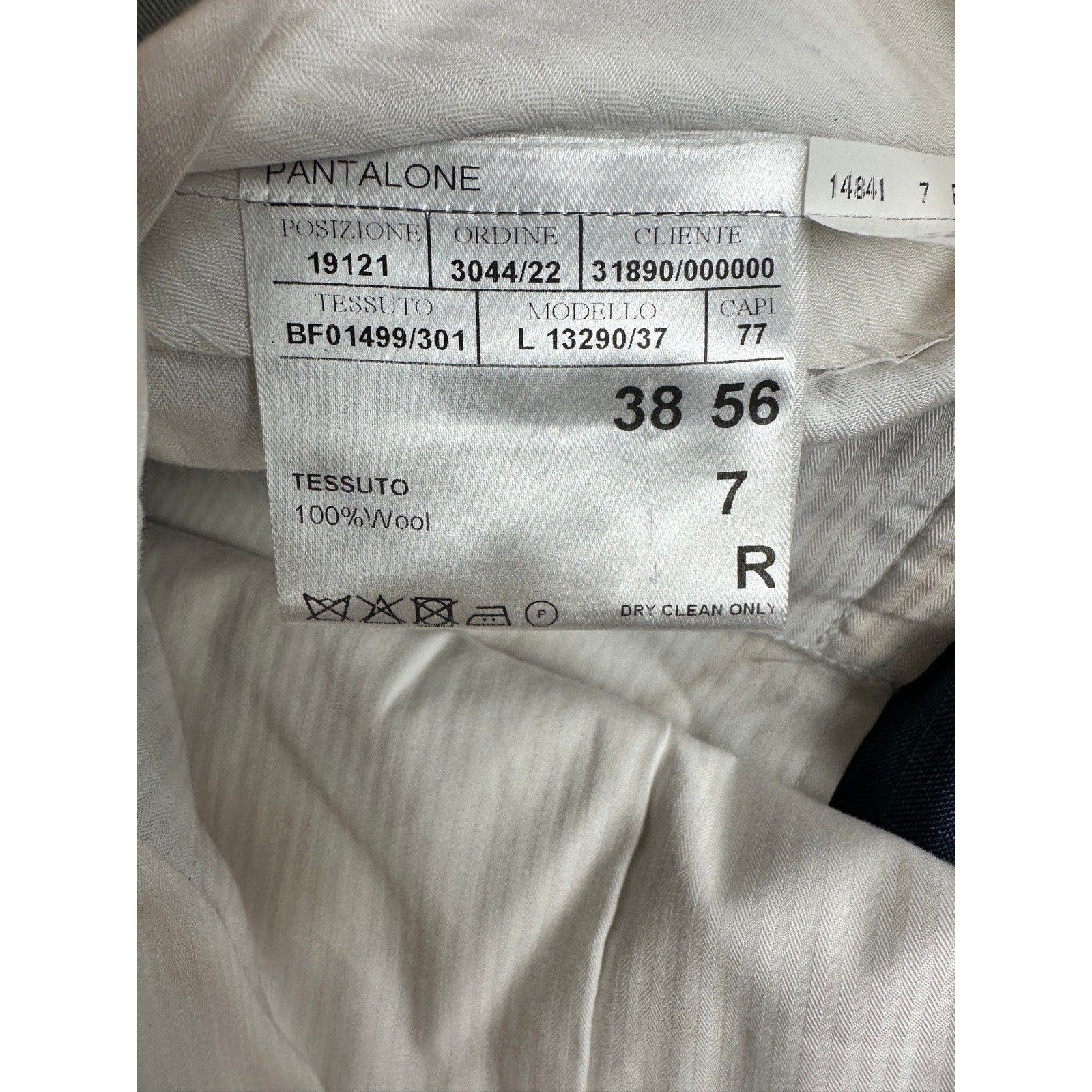 Canali Wool Plaid Dress Pants in Navy Gray Pinstripe — Size 38 // Preowned