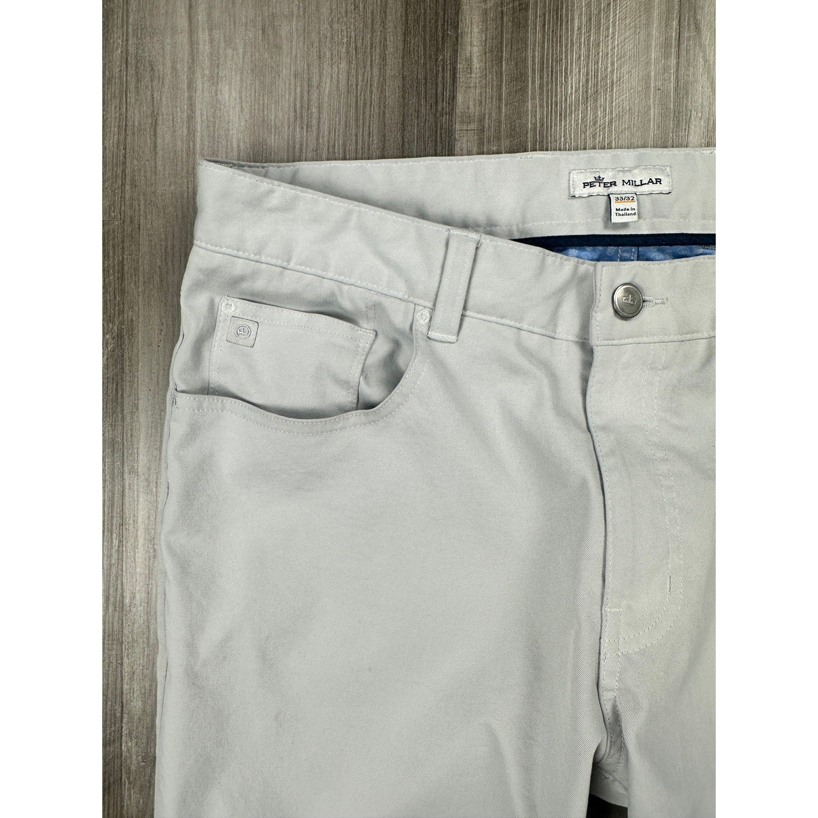 Peter Millar eb66 Performance 5 Pocket Pants in British Grey — Size 33x32 // Preowned