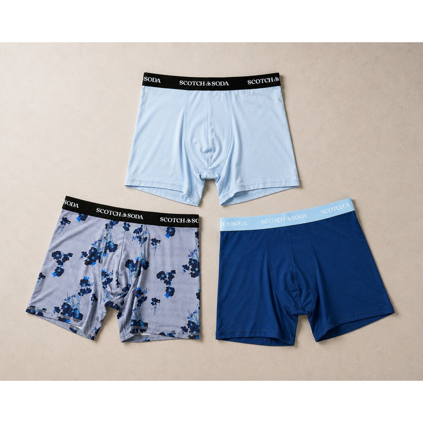 Scotch & Soda Active Stretch Premium Boxer Briefs 3-Pack in Multi — Size Large