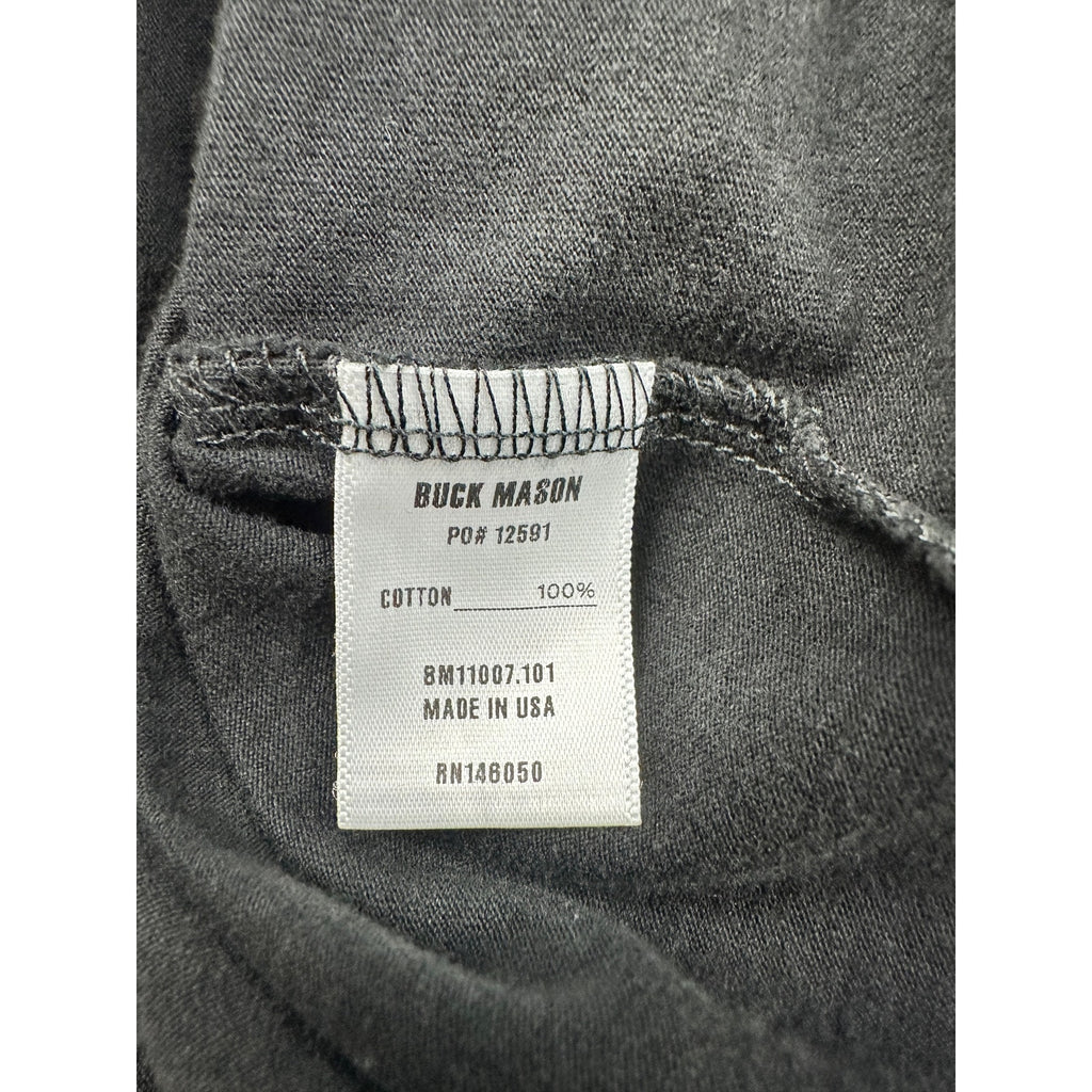 Buck Mason Pima Curved Hem Short Sleeve Tee in Black — Size Medium