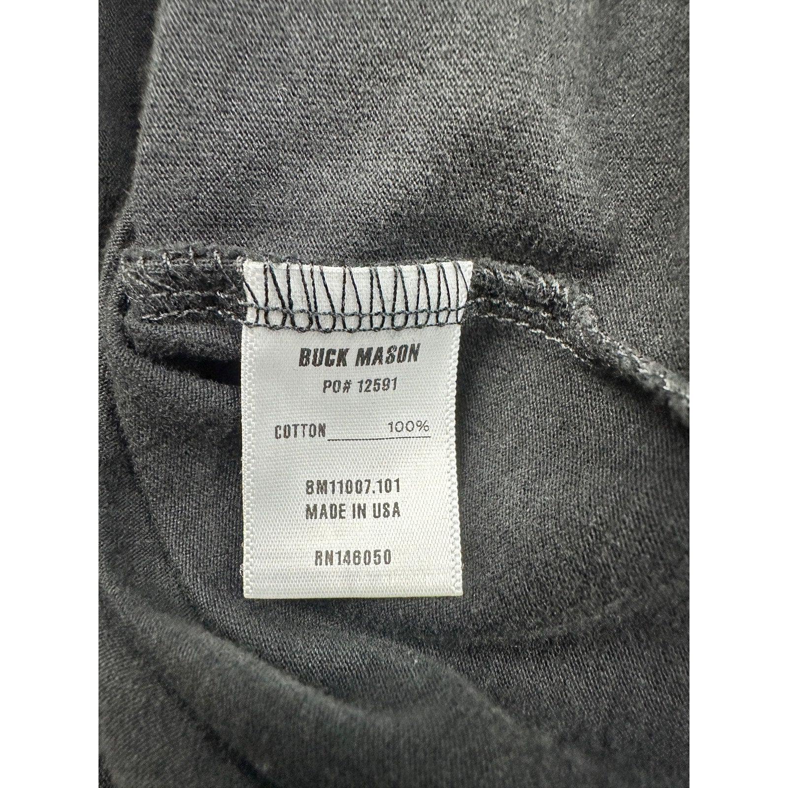 Buck Mason Pima Curved Hem Short Sleeve Tee in Black — Size Medium