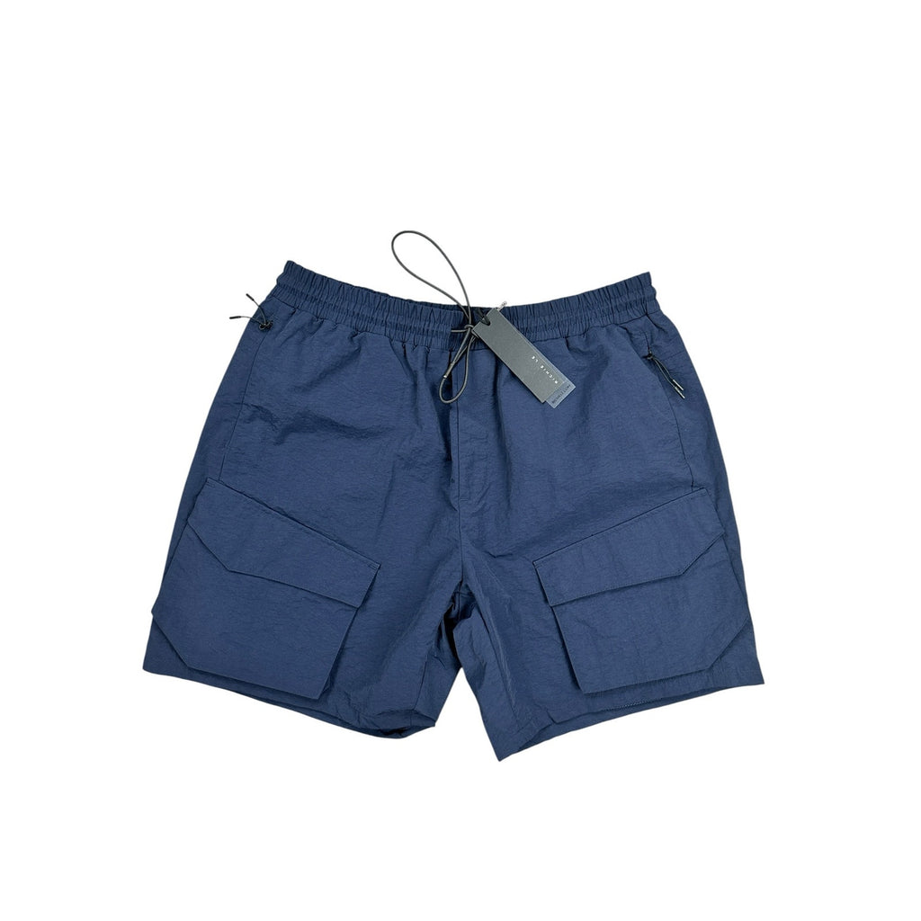 Richie Le Utility Cargo Shorts Lined Athletic Performance Shorts in Navy — Size Large