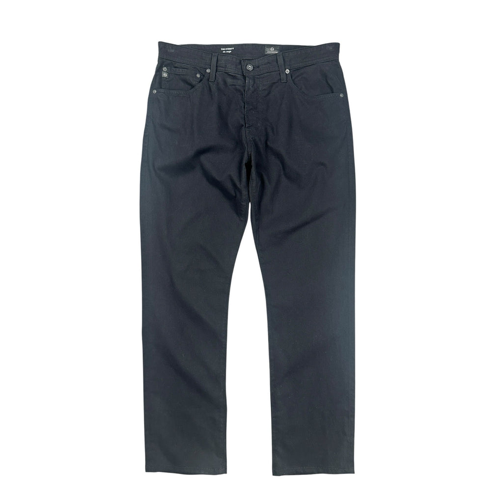 AG Adriano Goldschmied Everett Slim Straight Pants in Black — Size 34x34 // Preowned