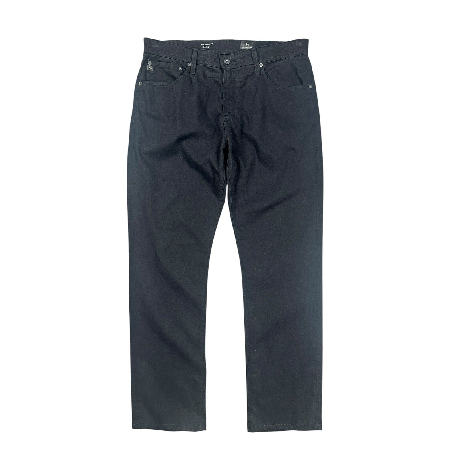 AG Adriano Goldschmied Everett Slim Straight Pants in Black — Size 34x34 // Preowned