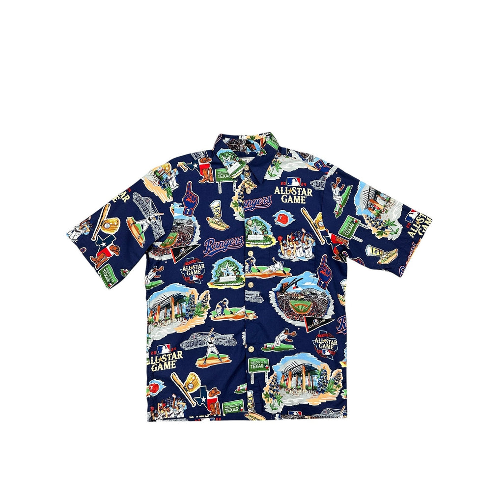 Reyn Spooner MLB Texas Rangers All Star Game 2024 Hawaiian Short Sleeve Shirt in Navy — Size Small // Preowned