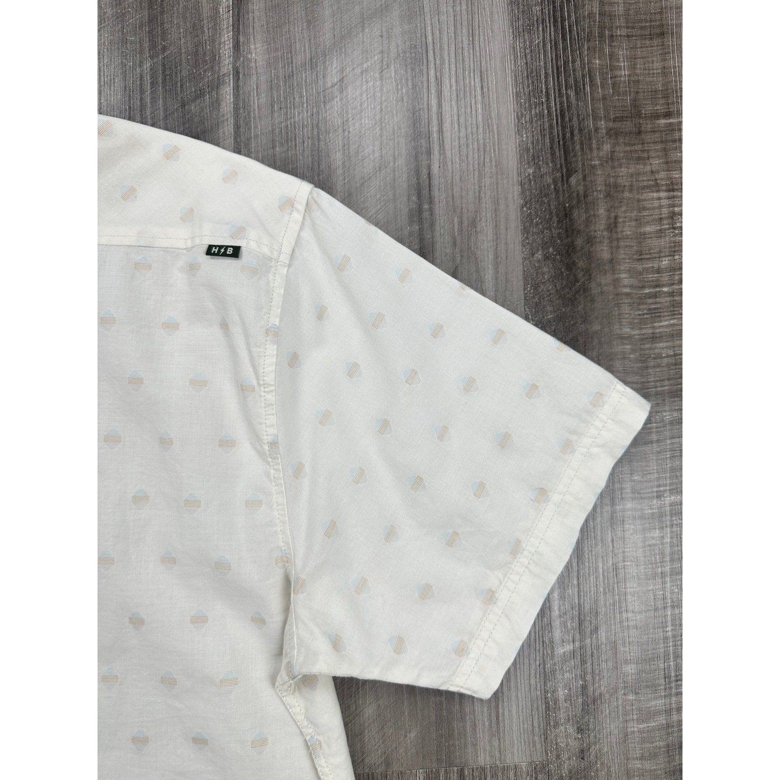 Howler Brothers San Gabriel Short Sleeve Button Down in Sunrise Jacquard Sandston — Size Large