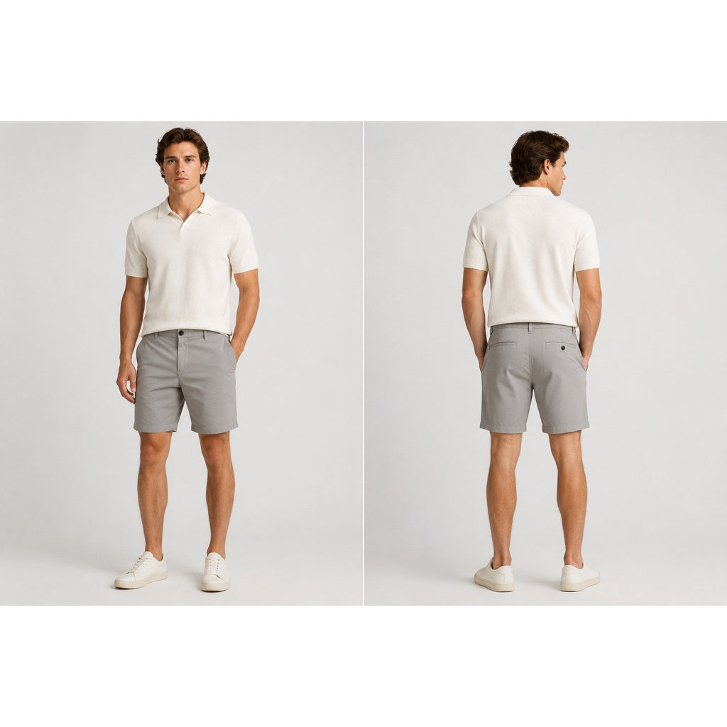 Quince Organic Cotton Coolmax 9" Chino Shorts in Gravel — Size 36
