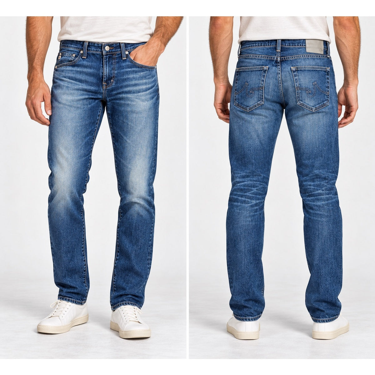 AG Adriano Goldschmied The Matchbox Slim Straight 15-Year Wash Lead Stretch Made in USA Jeans — Size 30 // Preowned