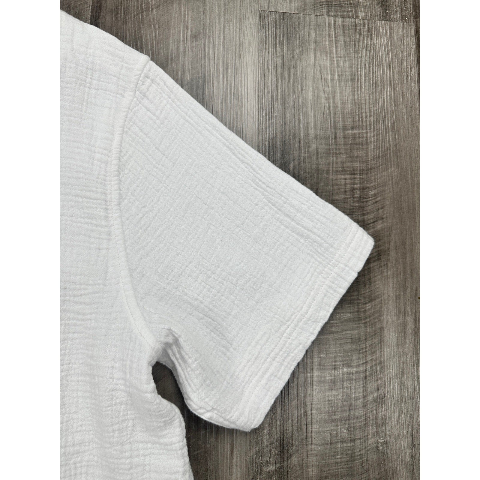 Tommy Bahama Indigo Palms Beachside Cruiser Cotton Gauze Short Sleeve Button Down in White — Size 2XL