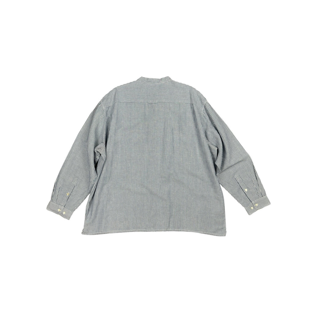 Orvis Band Collar Linen Blend Striped Long Sleeve Button Down Shirt — Size 2XL // Preowned
