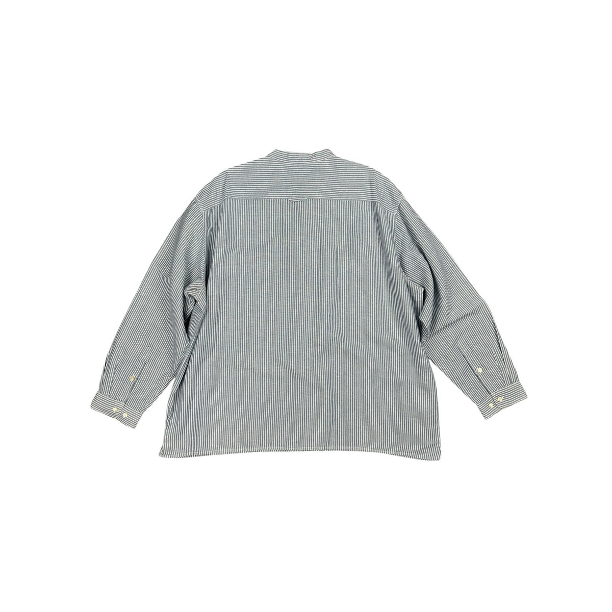 Orvis Band Collar Linen Blend Striped Long Sleeve Button Down Shirt — Size 2XL // Preowned