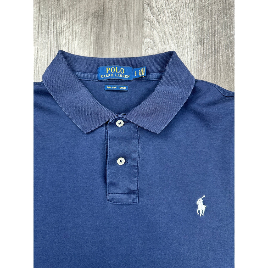 Polo Ralph Lauren Pima Soft Touch Interlock Polo in Navy — Size Large // Preowned