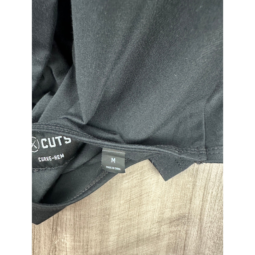 Cuts Clothing AO Crew Neck Long Sleeve Curve Hem Tee in Black — Size Medium // Preowned
