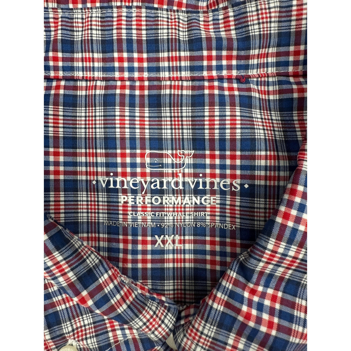 Vineyard Vines Performance Plaid Classic Fit Whale Shirt — Size 2XL // Preowned