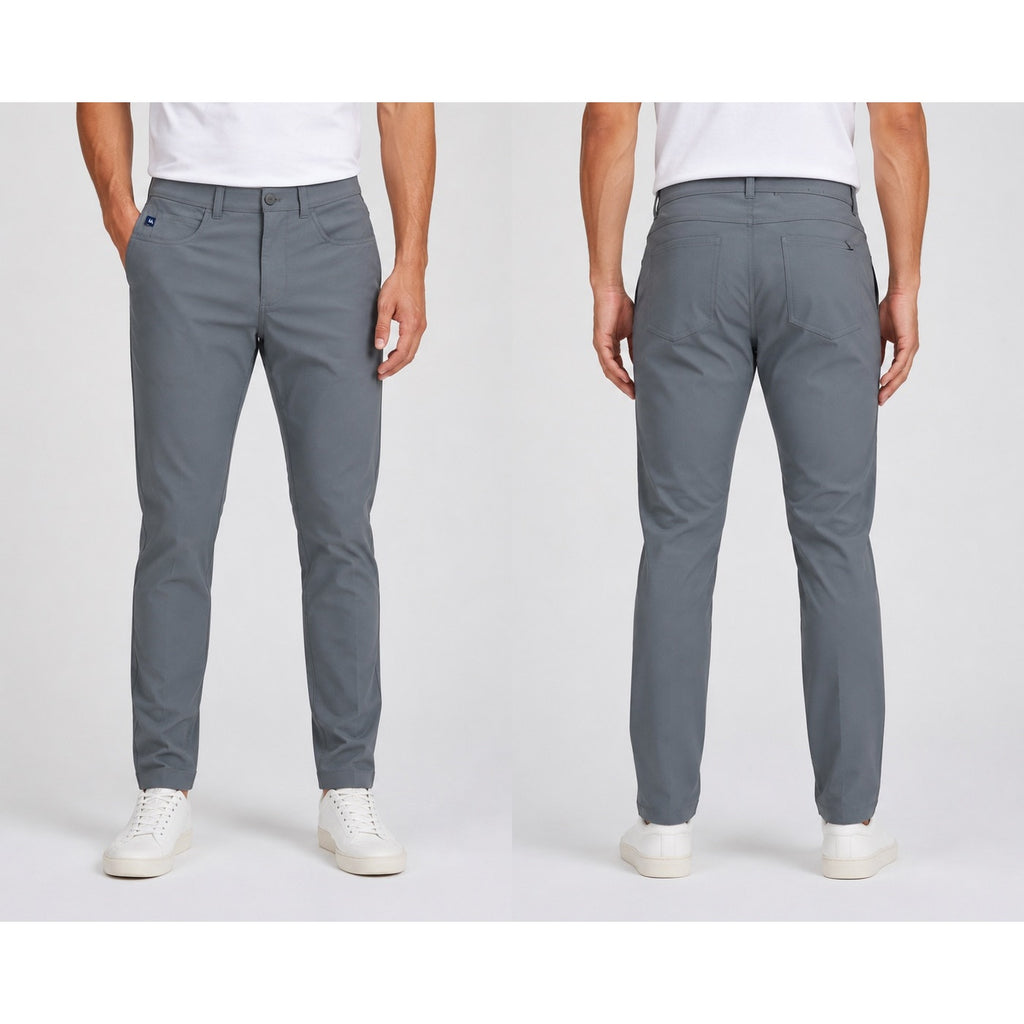 Mizzen+Main Helmsman 5 Pocket Slim Fit Performance Chino Pants in Gray — Size 32x30 // Preowned