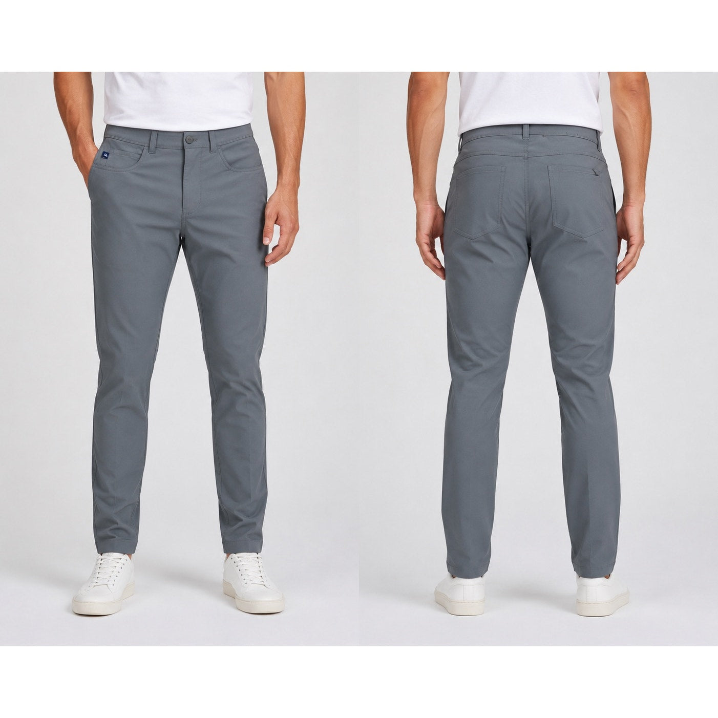 Mizzen+Main Helmsman 5 Pocket Slim Fit Performance Chino Pants in Gray — Size 32x30 // Preowned