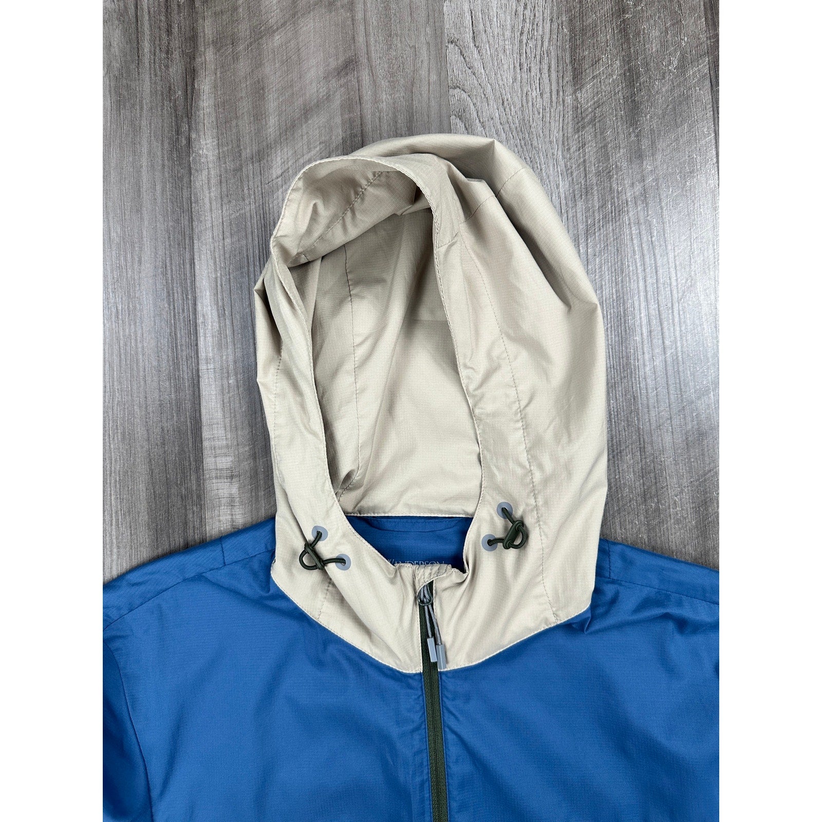JW Anderson x UNIQLO Colorblack Packable Windbreaker Parka in Olive, Blue, Tan — Size Small // Preowned