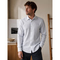 Bonobos Tailored Fit Long Sleeve Button Down in White with Blue and Green Leaves — Size 17.5/36 (XL)