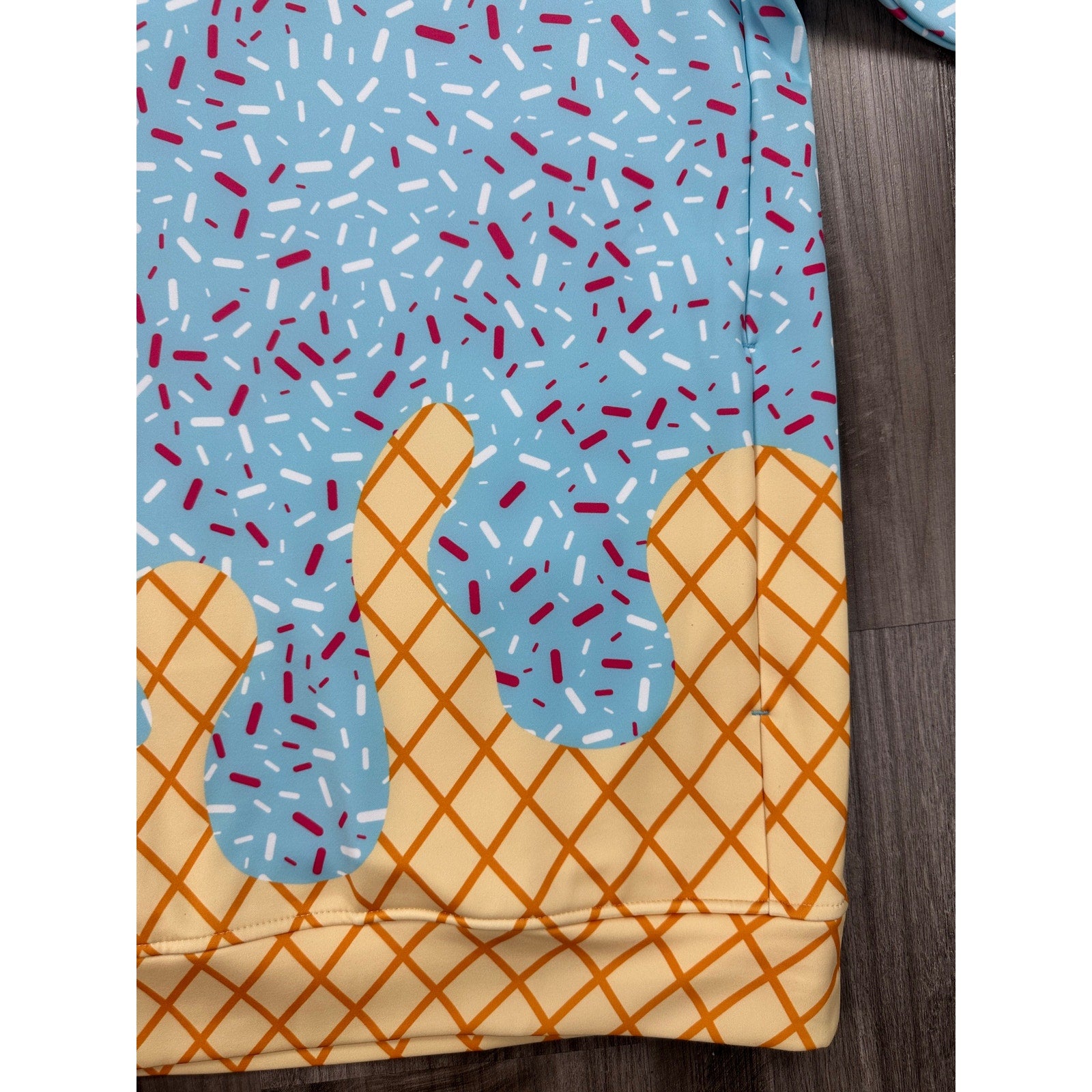 Baseball Lifestyle 101 Ice Cream Pullover Hoodie in Cotton Candy Blue — Size 2XL