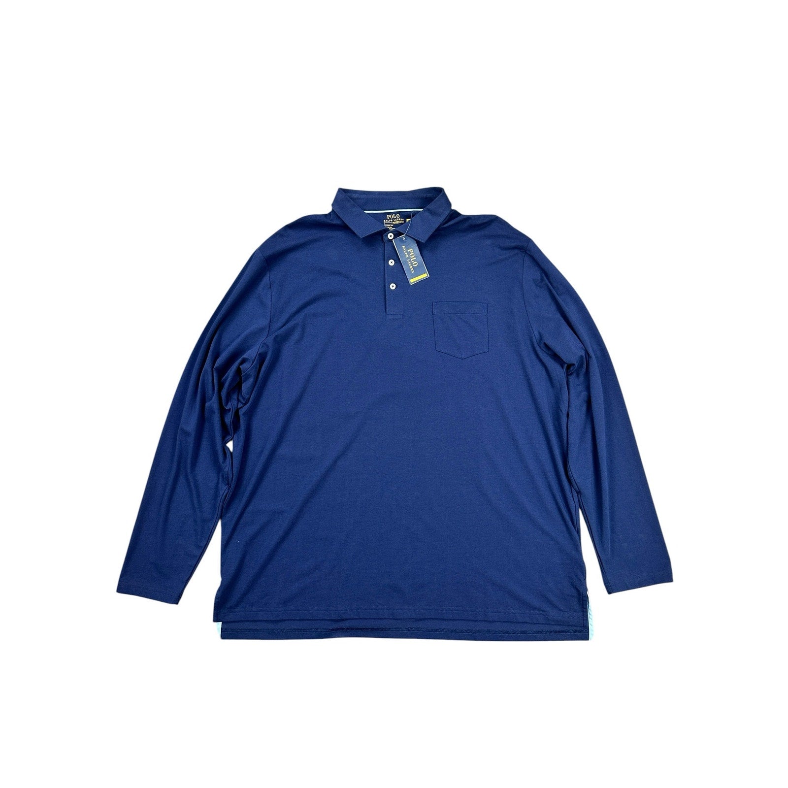 Polo Ralph Lauren Performance Classic Fit Long Sleeve Golf Polo in Navy — Size 2XL