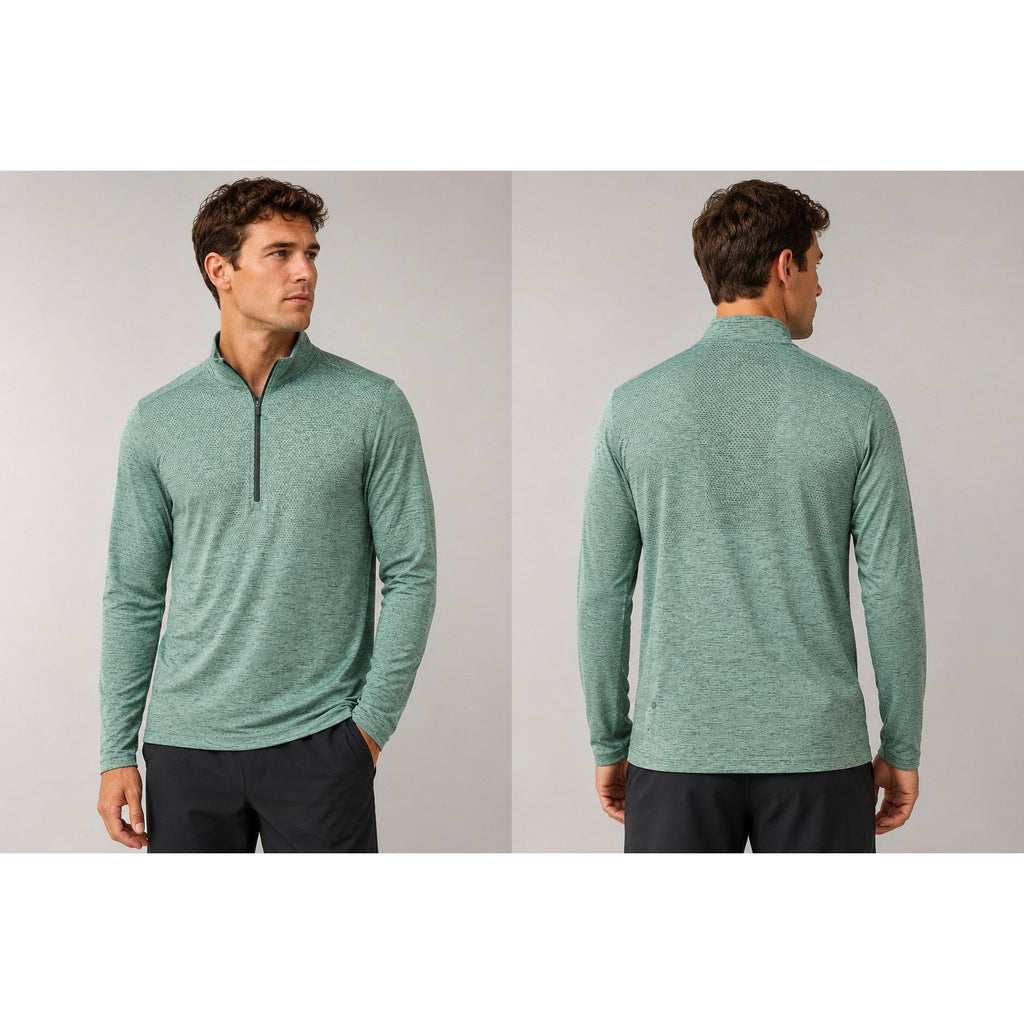 Lululemon Metal Vent Tech Half Zip Pullover in Heather Green — Size Large // Preowned
