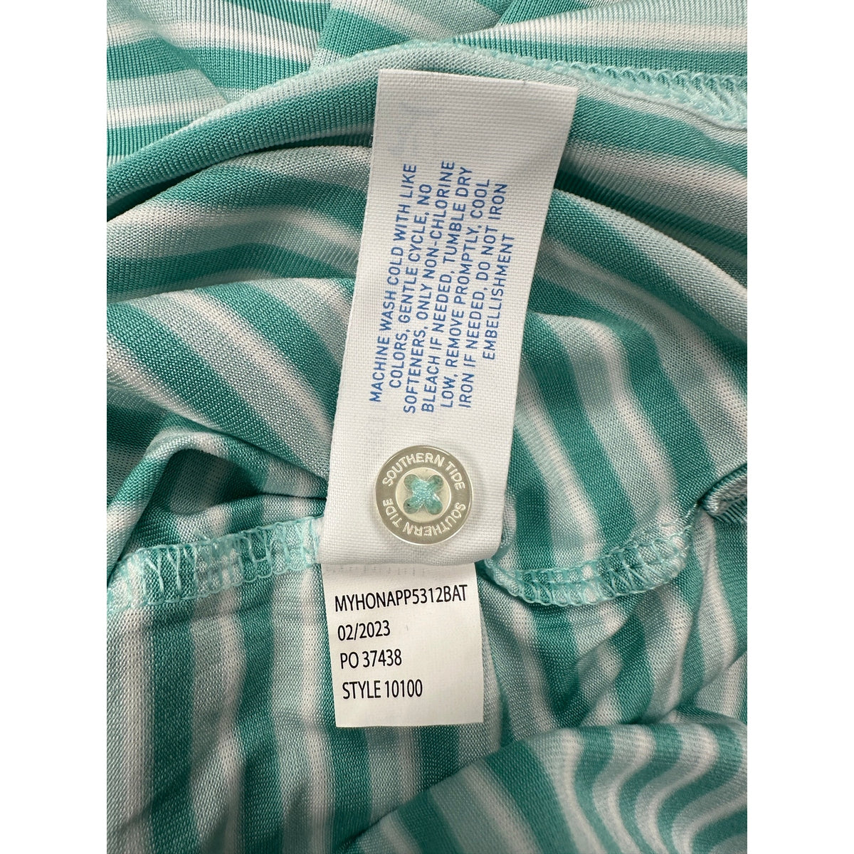 Southern Tide Driver Gulf Stripe Short Sleeve Performance Polo — Size 2XL // Preowned