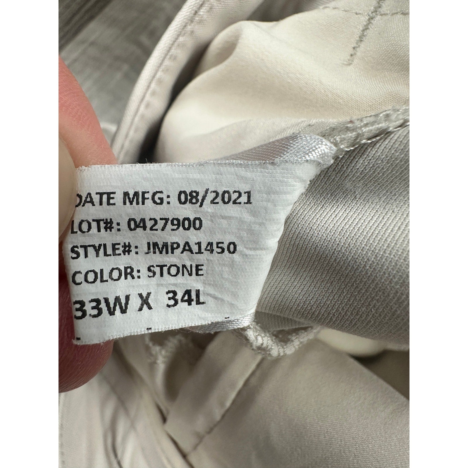 Johnnie-O Cros Country Prep Performance Pants in Stone — Size 33x34 // Preowned
