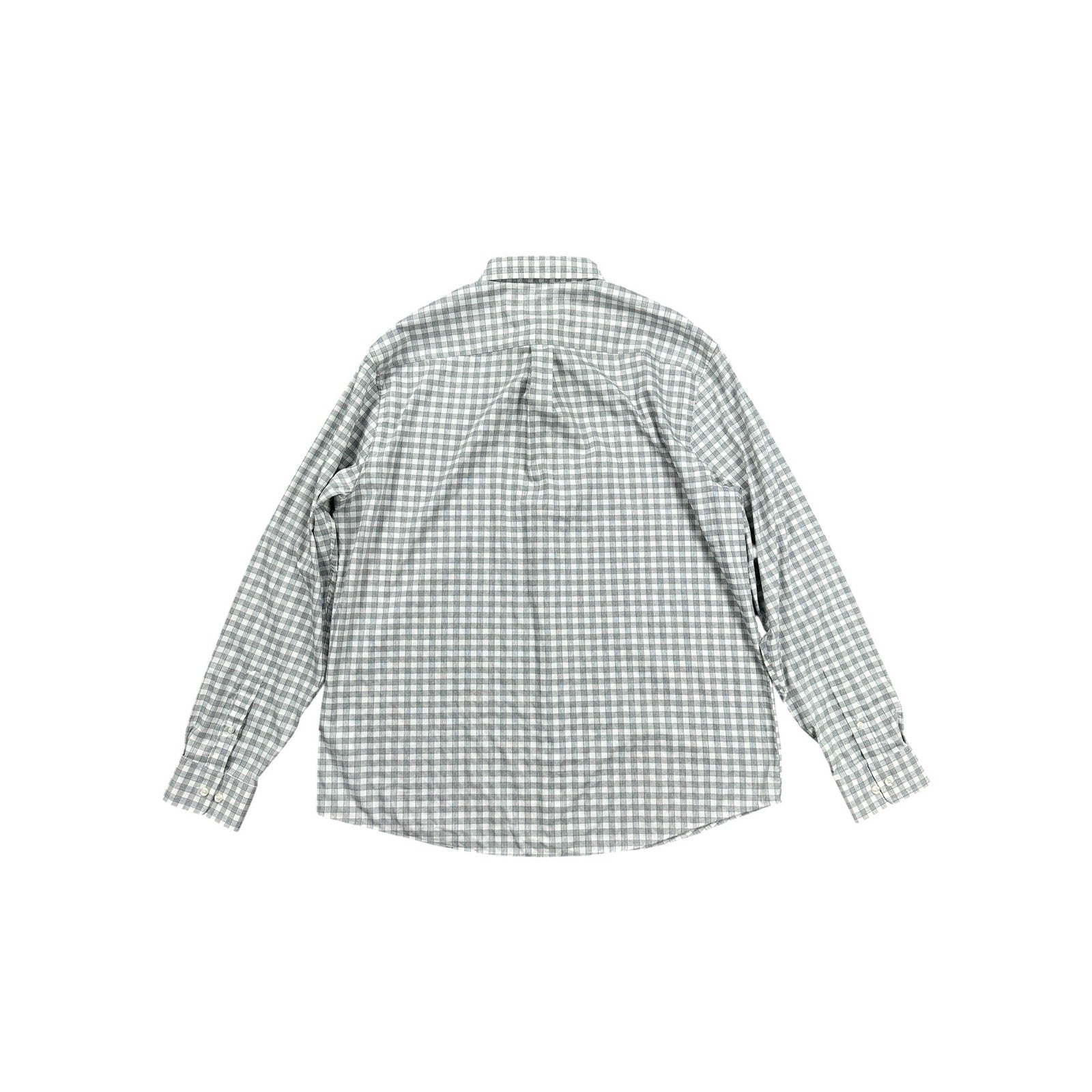 Johnnie-O Allworth Performance Checkered Long Sleeve Button Down in Light Gray — Size XL