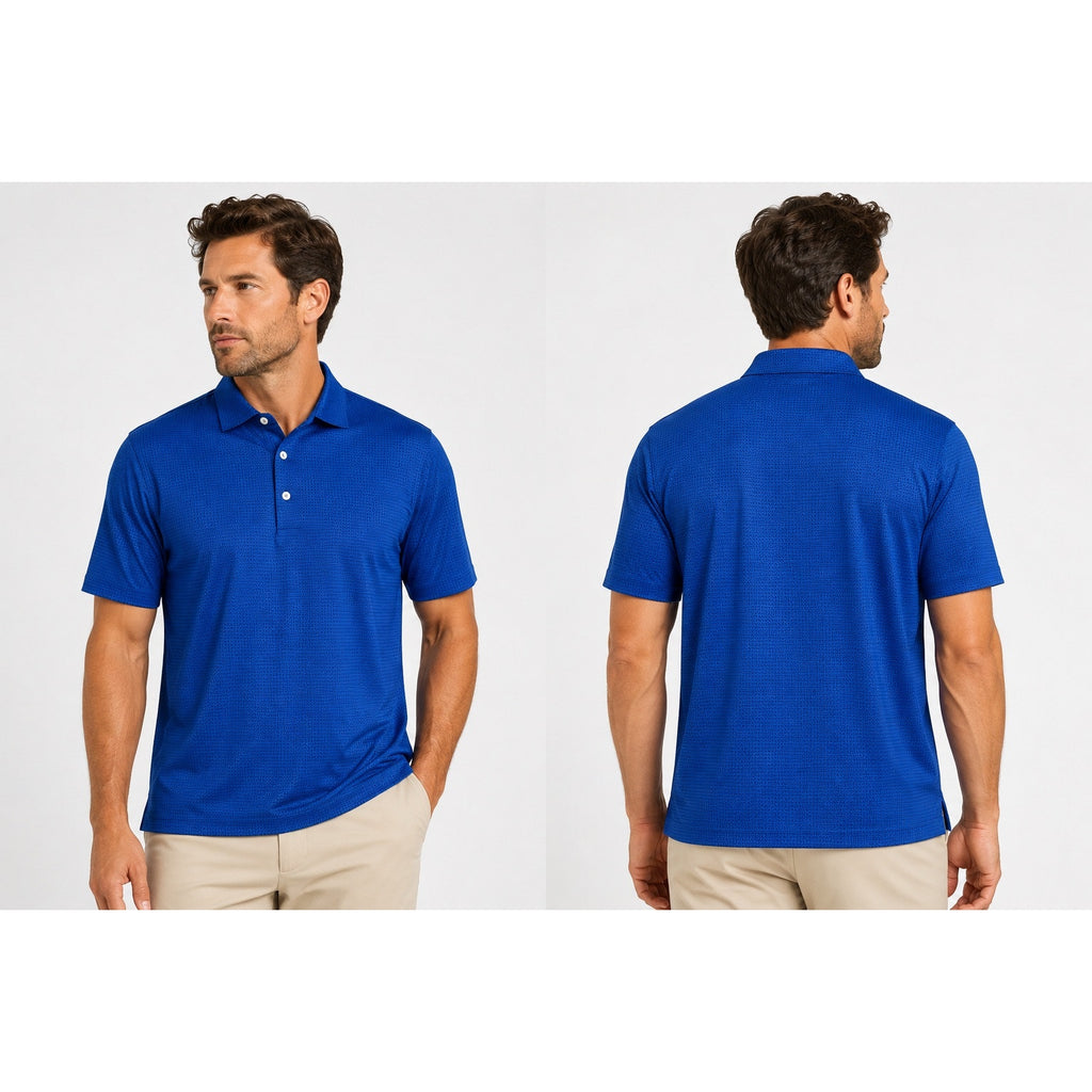 Peter Millar Summer Comfort Wade Stretch Jersey Performance Golf Polo in Blue Lapis — Size XL // Preowned