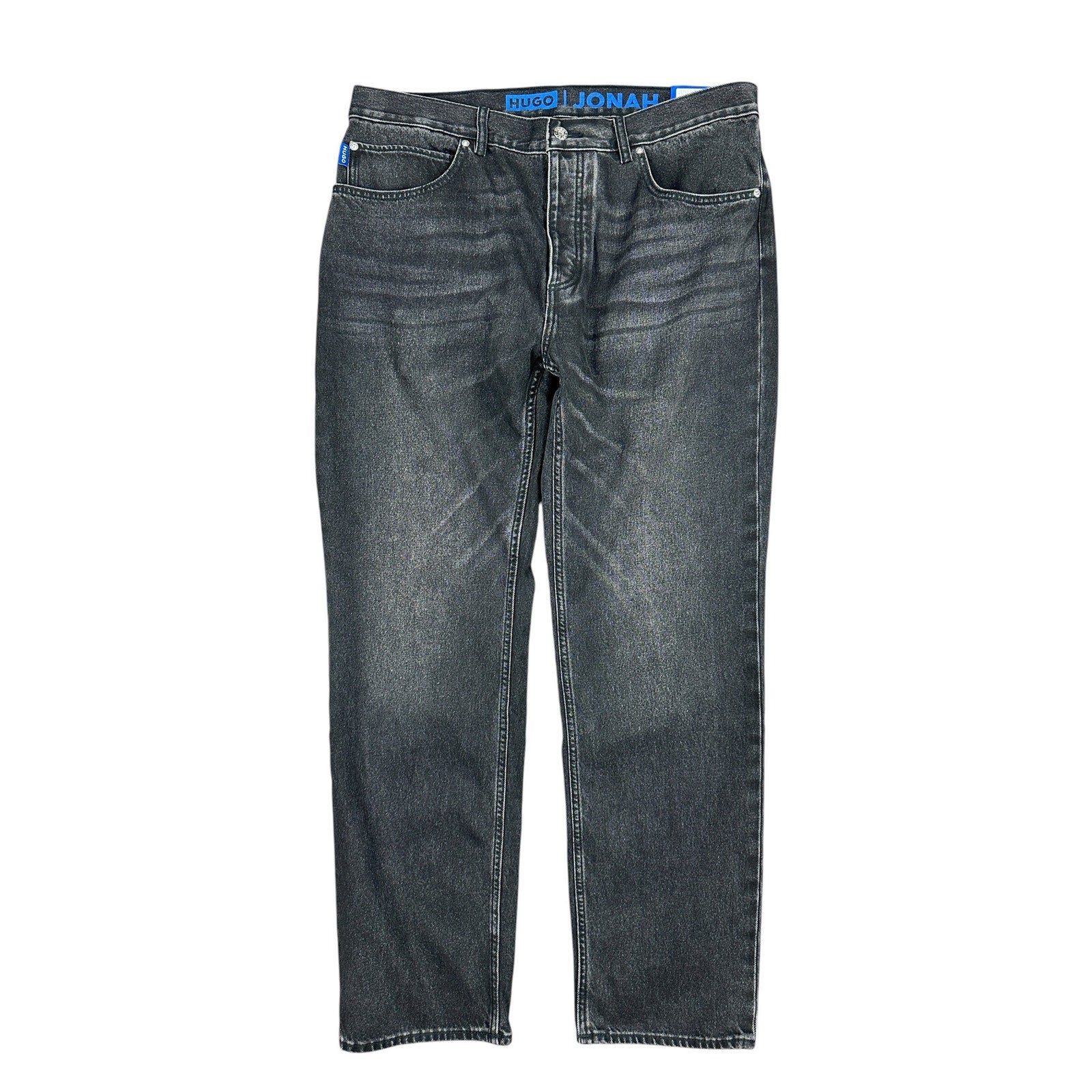 HUGO Jonah Regular Straight Jeans in Black — Size 36x32