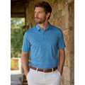 Peter Millar Crown Sport Oak Print Bourbon Jersey Polo in Slate Blue — Size 2XL