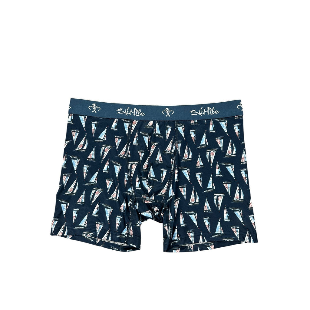 Salt Life Micro Stretch Performance Boxer Briefs 4-Pack in Envy — Size Medium