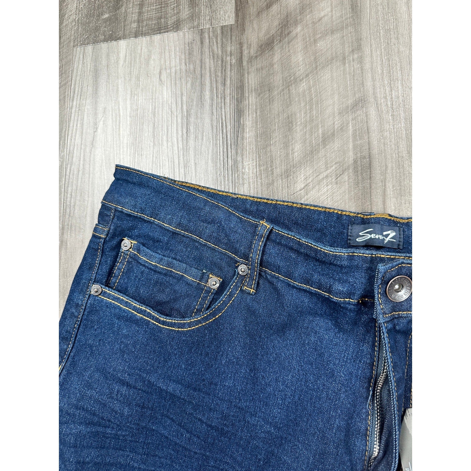 Seven7 Slim Straight Stretch Jean in Dark Rinse — Size 38x32