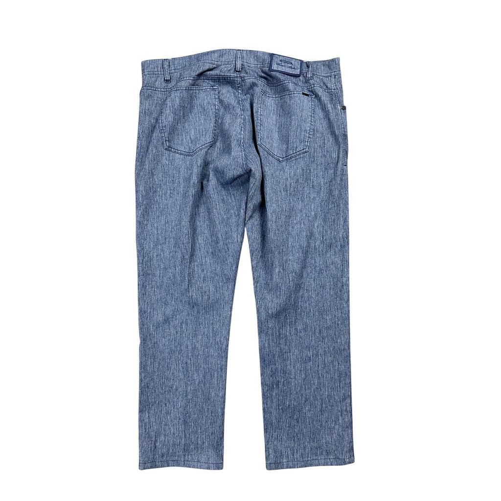 Cesare Attolini Chambray Linen Blend Pants in Blue — Size 42 // Preowned