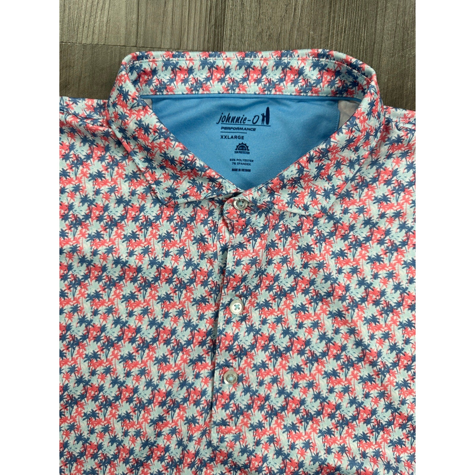 Johnnie-O Royal Palm Performance Golf Polo in Malibu Red with Desert Willow Golf Resort Monogram — Size 2XL // Preowned