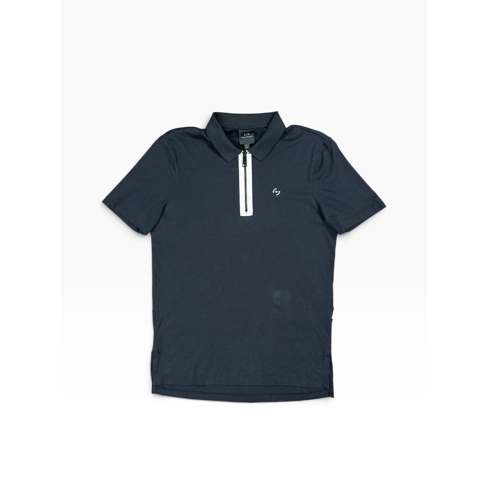 Armani Exchange Relaxed Fit Zip Front Polo in Black — Size Small // Preowned