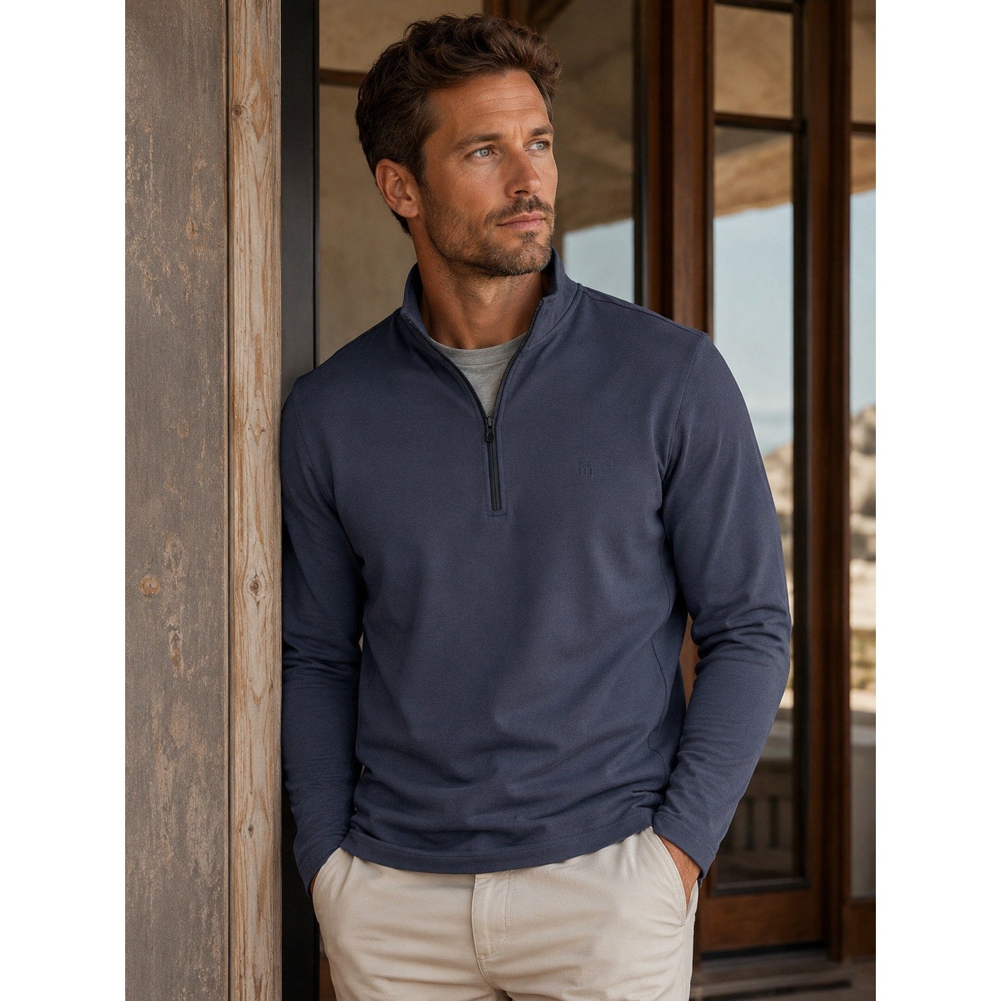 Tommy John Go Anywhere Quarter Zip Pullover in Navy — Size XL