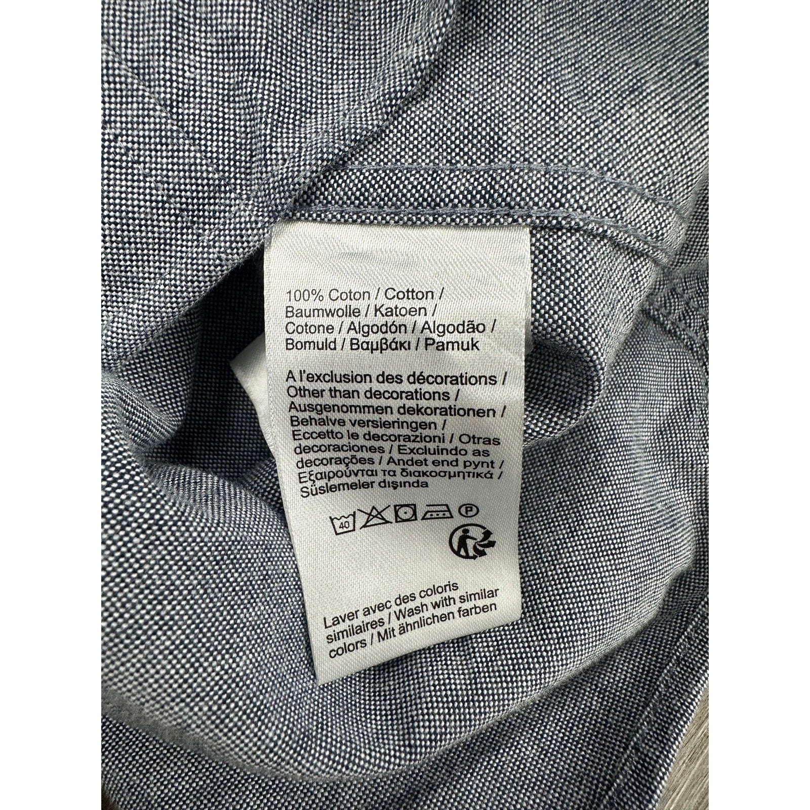 Lacoste Regular Fit Oxford Cotton Short Sleeve Shirt in Navy — Size Small // Preowned