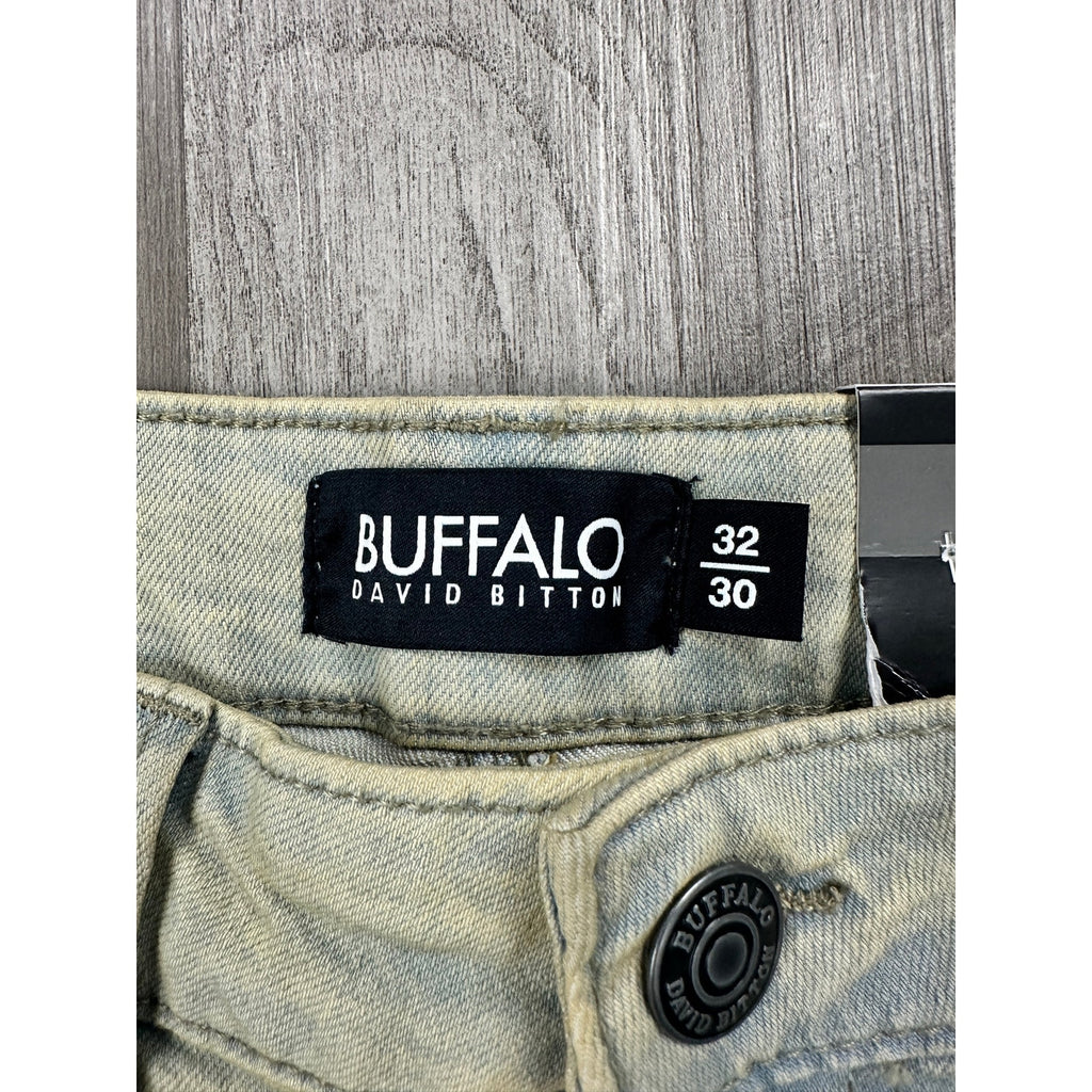 Buffalo David Bitton Ash Slim Stretch Jeans in Dirty and Blasted — Size 32x30