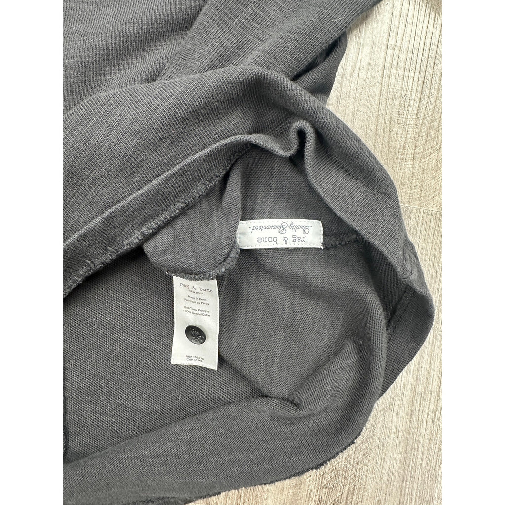 Rag & Bone Slub Pique Cotton Polo in Black — Size Medium // Preowned