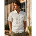 Howler Brothers San Gabriel Short Sleeve Button Down in Sunrise Jacquard Sandston — Size Large