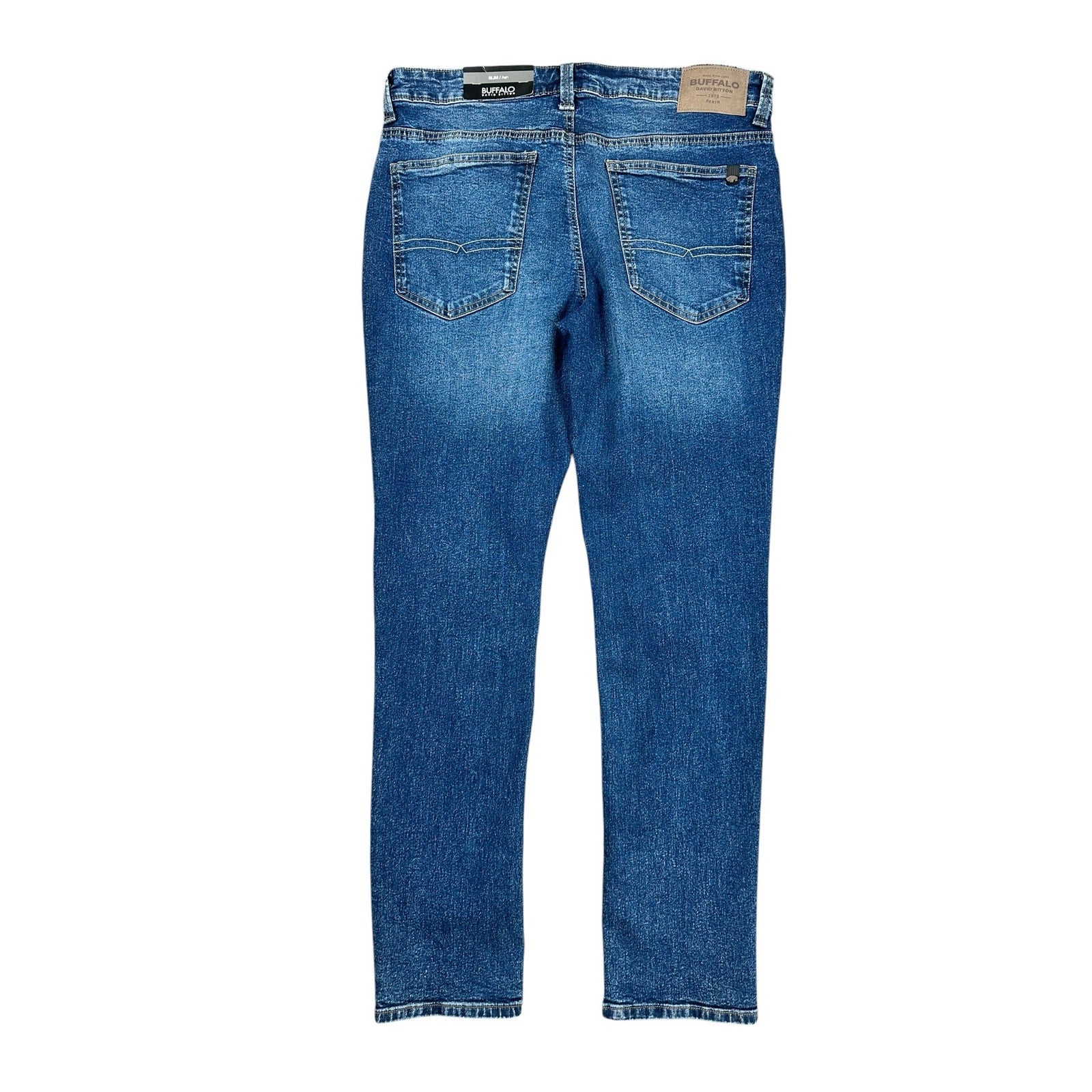Buffalo David Bitton Ash Slim Stretch Jean in Indigo Sanded — Size 34x32
