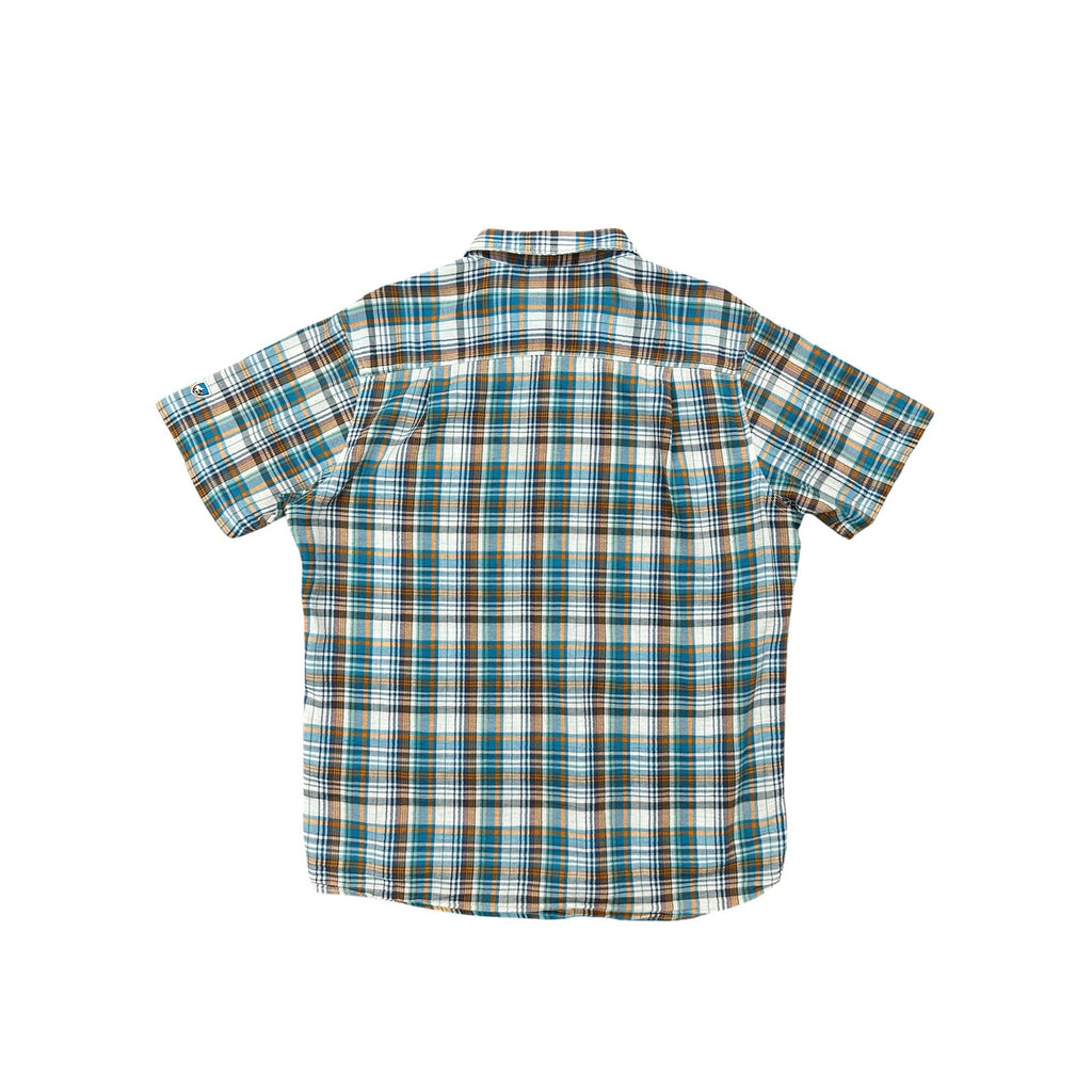Kuhl Short Sleeve Plaid Button Down in Blue, Green, Orange, Red and White — Size Large // Preowned